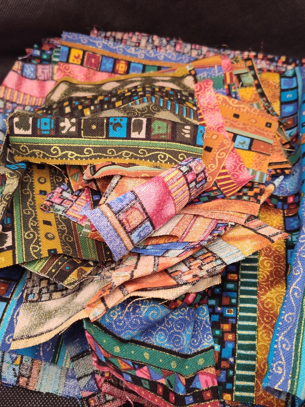 Discarded Fabric Quarters And PRECUT Squares And Scraps